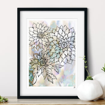 Luna Dahlia Floral Fine Art Giclée Print, 2 of 4