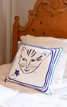 Piped Linen Cushion Cover 'The Tiger's Head', 2 of 5