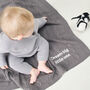 Dark Grey Cable Knitted Personalised Baby Blanket, thumbnail 2 of 10