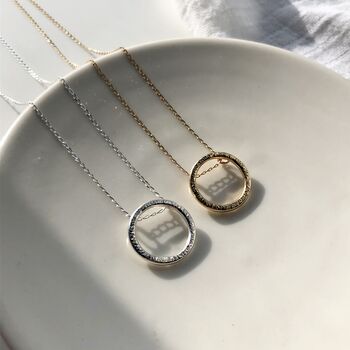 Textured Circle Necklace, 10 of 12