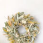 Dried Eucalyptus Wreath With Yellow Flowers, thumbnail 2 of 7