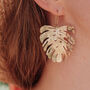 'Tempest Tropic' Ethical Hand Beaten Brass Earrings, thumbnail 1 of 5