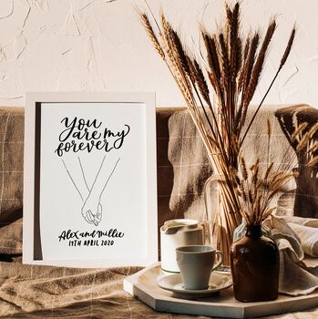 Personalised You Are My Forever Couple Print, 4 of 9