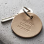Personalised Handstamped Leather Round Keyring, thumbnail 1 of 4