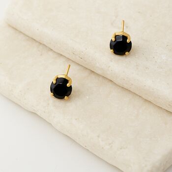 Black Swarovski Crystal Stud Earrings, 6 of 6