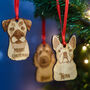 Personalised Deluxe Wood Dog Breed Christmas Decoration, thumbnail 10 of 12