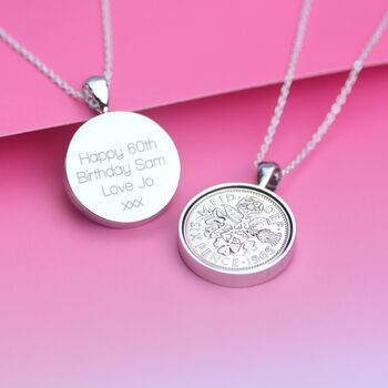 Luxury 60th Birthday Sixpence Necklace, 2 of 9