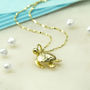 Gold Plated Sterling Silver Turtle Necklace, thumbnail 1 of 4