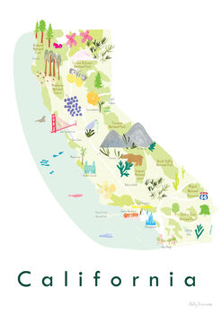 California State Map USA Art Print, 3 of 3