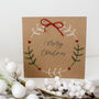 Embroidered Christmas Wreath Card Kit – Set Of Three Or Six With Envelopes, Hand Embroidery, thumbnail 6 of 7