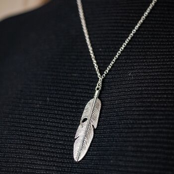 Large Feather Silver Gold Plated Leaf Charm Pendant, 7 of 10