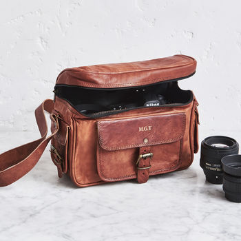 Personalised Leather Camera Bag, 2 of 10