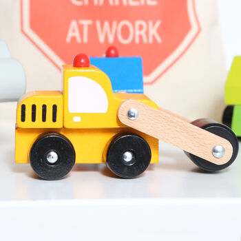 Wooden Construction Truck And Personalised Bag, 3 of 6