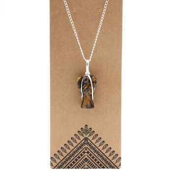 Guardian Angel Pendant Necklace | Tigers Eye, 5 of 7