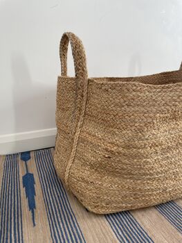 Extra Large Natural Braided Jute Storage Basket, 2 of 10