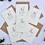 Pack Of Six Snowmen Carolling/With Robins Cards, thumbnail 1 of 4