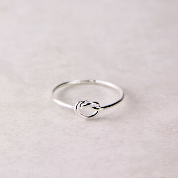 Sterling Silver Skinny Knot Ring, 3 of 9