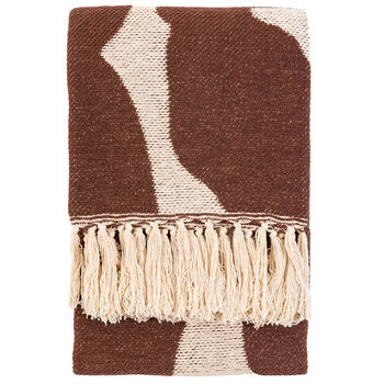 Cosy Woven Tasselled Throw Chocolate, 4 of 4
