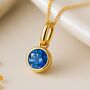 Personalised September Birthstone Necklace In Gold Plated Silver, thumbnail 2 of 9