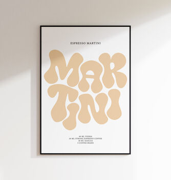 Espresso Martini Print | Cocktail Poster | Wall Art | A5 A4 A3 | Bold | Typographic | Drink | Bar | Print | Groovy |, 4 of 7