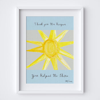 Personalised Teacher Thank You Art Print Gift, 7 of 9