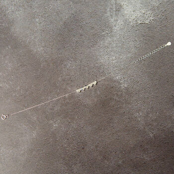 50th Birthday Sterling Silver Five Heart Bracelet, 4 of 5