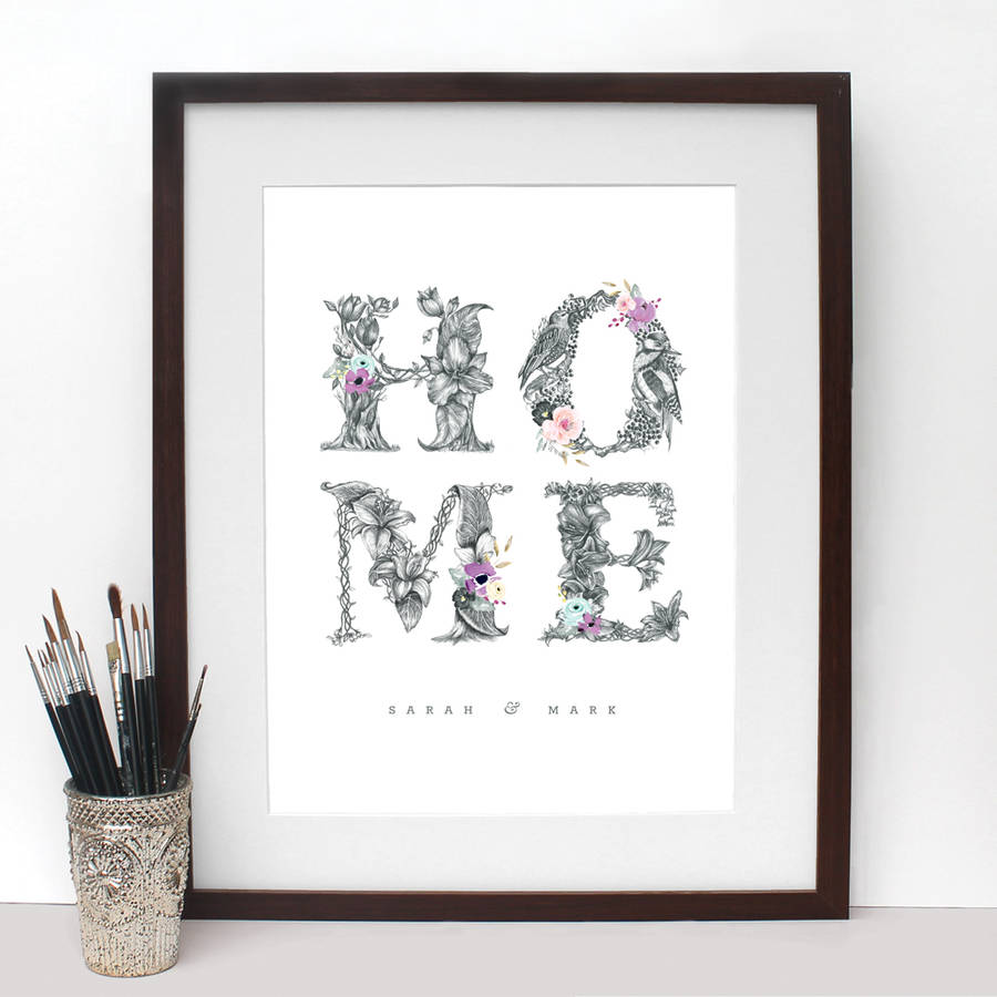 'home' Typography Print By Stephanie Davies | notonthehighstreet.com