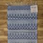 Blue And White Geometric Patterned Rug, 69cm X 114cm, thumbnail 3 of 3