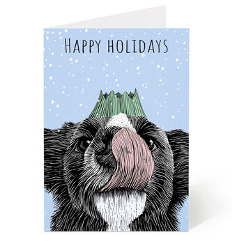 Snowy Pooch Dog Christmas Card, 4 of 6