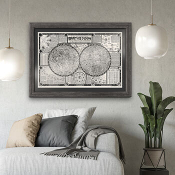 Moon Map Hand Drawn Fine Art Print, 2 of 12