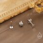 Natural Moss Agate Internally Threaded Flat Back Earrings In Sterling Silver, thumbnail 6 of 12