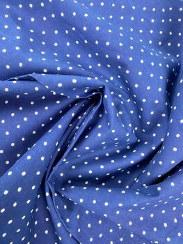 Mens Cotton Pyjamas In Blue And White Spot Print, 6 of 11