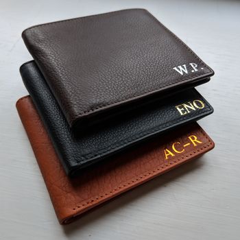 Personalised Foiled Men's Classic Leather Wallet, 7 of 11