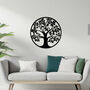 Circular Metal Tree Wall Artwork For Living Room Bedroom Or Hallway Decor, thumbnail 1 of 11