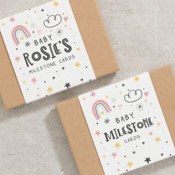 Girl Baby Milestone Cards, 4 of 5