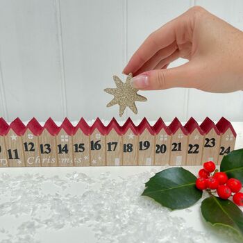 Christmas Wooden Advent Count Down With Star, 3 of 4