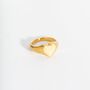 Brushed Heart Gold Vermeil Plated Signet Ring, thumbnail 2 of 7