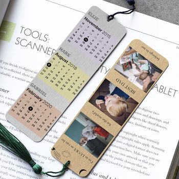 Calendar Date Double Sided Metal Photo Bookmark, 3 of 8