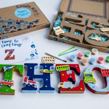 Personalised Paint Your Own Car Wooden Name, 2 of 6
