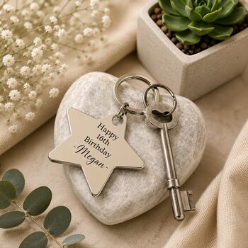 Personalised 18th Birthday Silver Star Keyring, 4 of 5