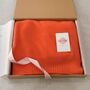 Neon Orange 100% Cashmere Travel Wrap Shawl Gift Boxed, thumbnail 2 of 8