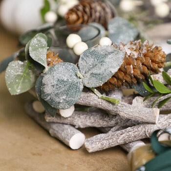 Evergreen Candle Holder Wreath Centerpiece, 4 of 6
