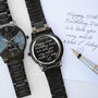 Men's Handwritten Personalised Message Watch In Black, thumbnail 1 of 8