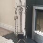 Heavy Pewter Five Piece Fireplace Companion Set Accessories, thumbnail 5 of 10