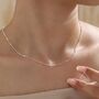 Minimalist Sparkle Disk Chain Choker Necklace, thumbnail 3 of 12