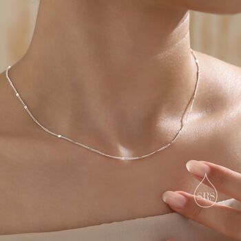 Minimalist Sparkle Disk Chain Choker Necklace, 3 of 12