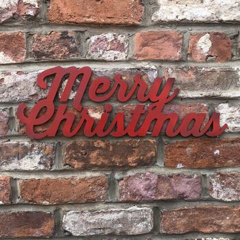 Merry Christmas Sign Mantle Decoration Ornament, 8 of 10