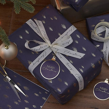 Blue And Gold Christmas Wrapping Set, 3 of 3
