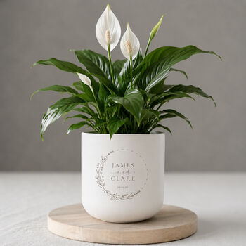 Personalised Engraved Plant Pot And Plant Wedding Gift, 2 of 9