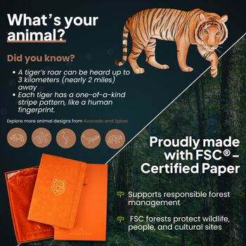 Orange Tiger A5 Journal With Strap, Bookmark And Pen Holder, 7 of 7